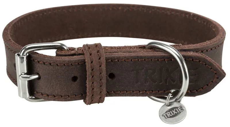 Hlavný obrázok produktu Kožený obojek RUSTIC - tmavě-hnědá S-M: 34-40cm/25mm