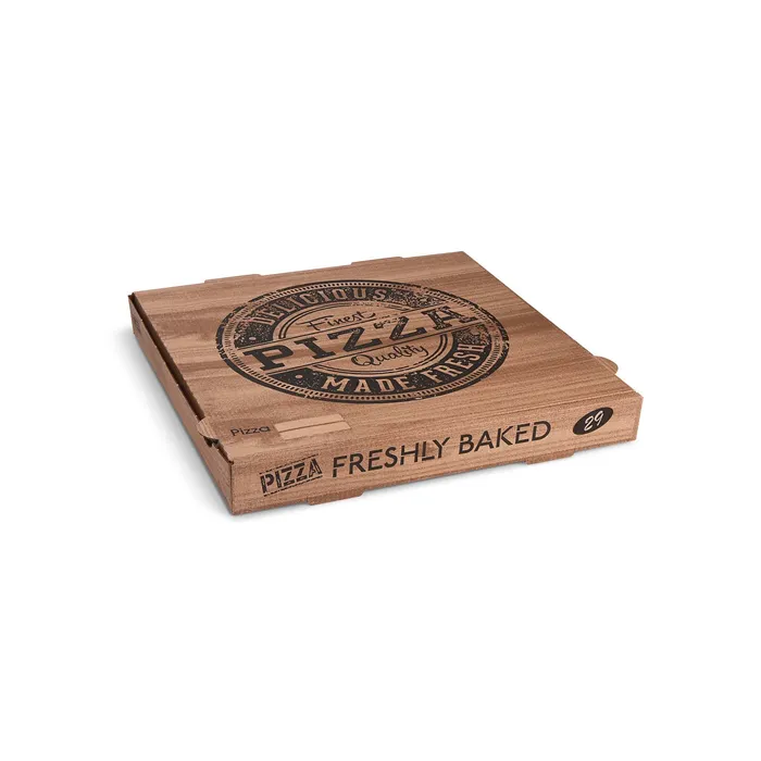 Hlavný obrázok produktu Krabice na pizzu (mikrovlnitá lepenka) kraft 29 x 29 x 4 cm [100 ks]