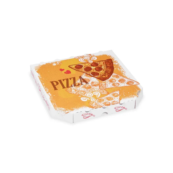 Hlavný obrázok produktu Krabice na pizzu z vlnité lepenky 26 x 26 x 3 cm [100 ks]