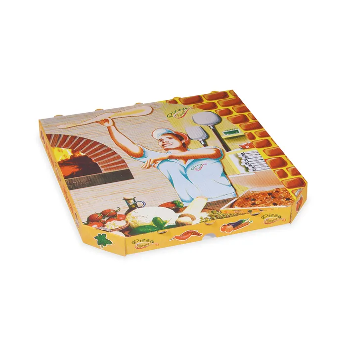 Hlavný obrázok produktu Krabice na pizzu z vlnité lepenky 32 x 32 x 3 cm [100 ks]