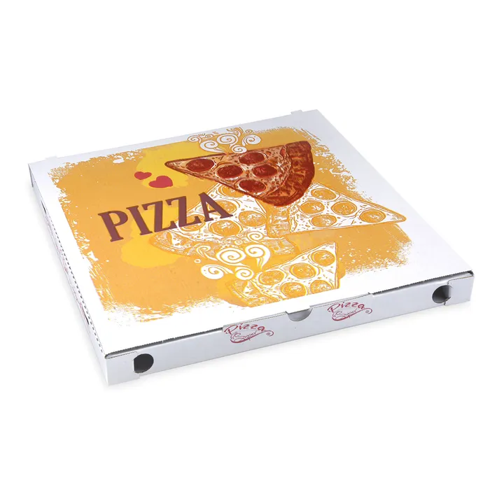Hlavný obrázok produktu Krabice na pizzu z vlnité lepenky 34 x 34 x 3 cm [100 ks]