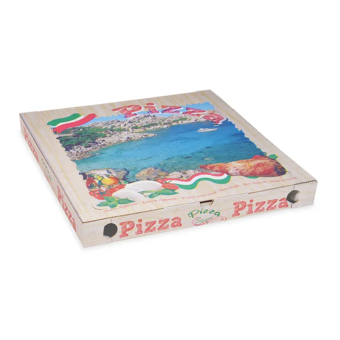 Hlavný obrázok produktu Krabice na pizzu z vlnité lepenky 46 x 46 x 5 cm [100 ks]
