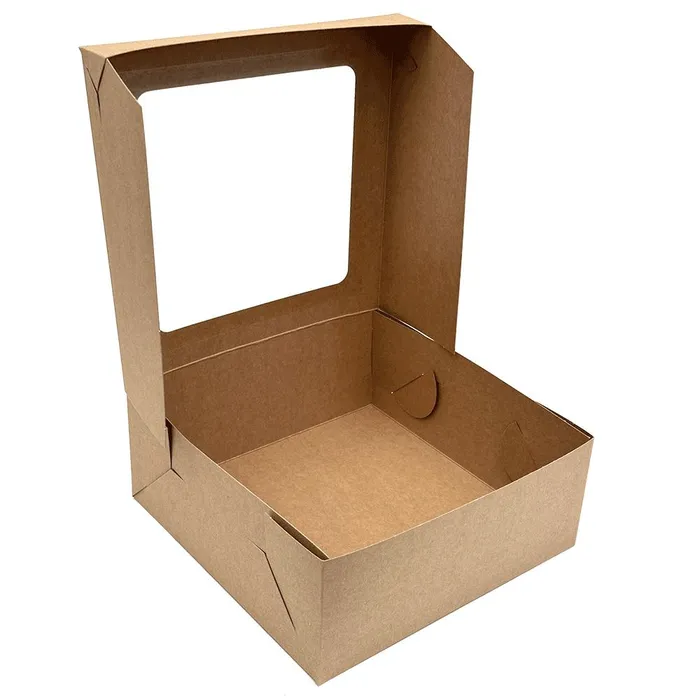 Hlavný obrázok produktu Krabice na zákusky s okénkem KRAFT 22 × 22 × 9 cm [50 ks]