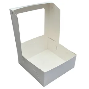 Škatuľa na zákusky s okienkom 22 x 22 x 9 cm biela [50 ks]
