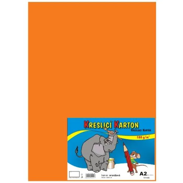 Hlavný obrázok produktu Kreslící karton A2-180g oranžový [10 listů]