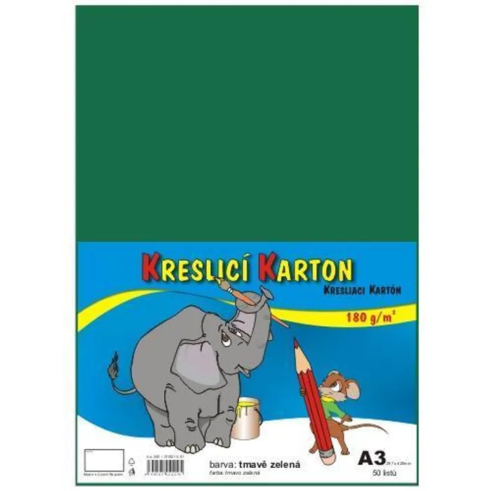 Hlavný obrázok produktu Kreslící karton A3-180g tmavě zelený [50 listů]