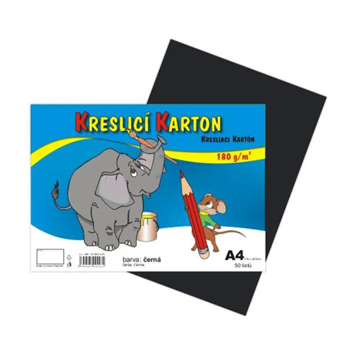 Hlavný obrázok produktu Kreslící karton A4-180g černý [50 listů]