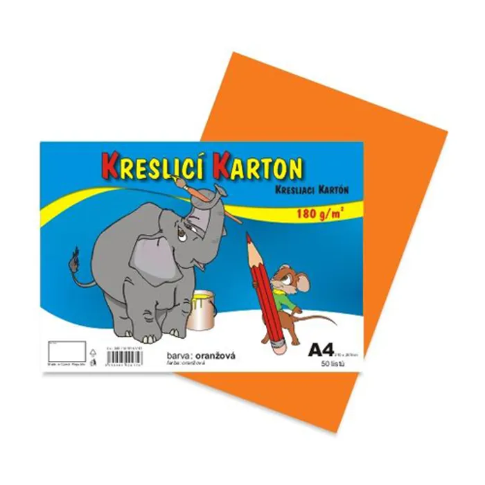 Hlavný obrázok produktu Kreslící karton A4-180g oranžový [50 listů]