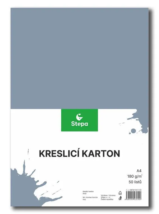 Hlavný obrázok produktu Kreslicí karton barevný A4/180g - šedý [50 listů]
