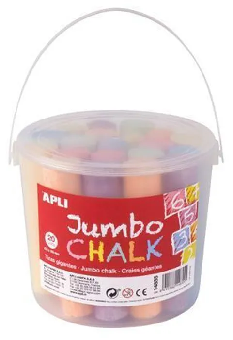 Hlavný obrázok produktu Křída na chodník, mix barev, kulatá, jumbo, 20 ks, APLI