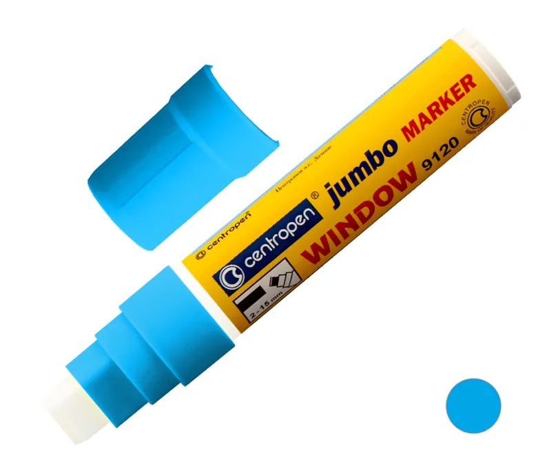 Hlavný obrázok produktu Křídový fix na sklo Centropen JUMBO WINDOW 9120 modrý