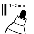 Kriedový popisovač, čierna, 1 - 2 mm, kužeľový hrot, tekutý, SIGEL