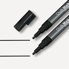 Kriedový popisovač, čierna, 1 - 2 mm, kužeľový hrot, tekutý, SIGEL