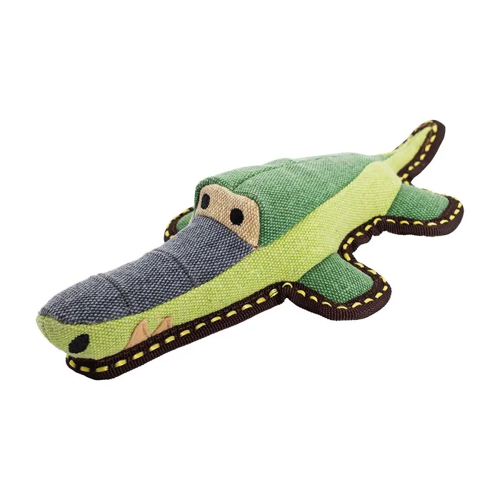 Hlavný obrázok produktu Krokodýl, 30 cm, robustní aport pro psy, HIPHOP DOG, tkaná látka, zelená/šedá