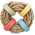 Ďalší obrázok produktu Krúžok z morskej trávy s papierovými kruhmi, 8 cm