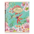 Krúžkový blok Pigna Nature Flowers A4, linajkový, 60 listov, mix motívov