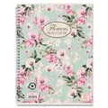 Krúžkový blok Pigna Nature Flowers A4, linajkový, 60 listov, mix motívov