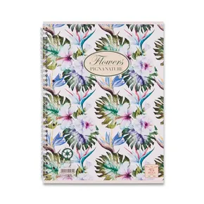 Krúžkový blok Pigna Nature Flowers A5, linajkový, 60 listov, mix motívov