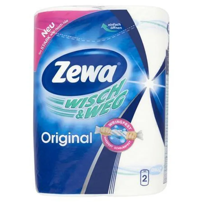Hlavný obrázok produktu Kuchyňské utěrky, 2 vrstvy, 2 ks, ZEWA "Wisch&Weg Klassik"