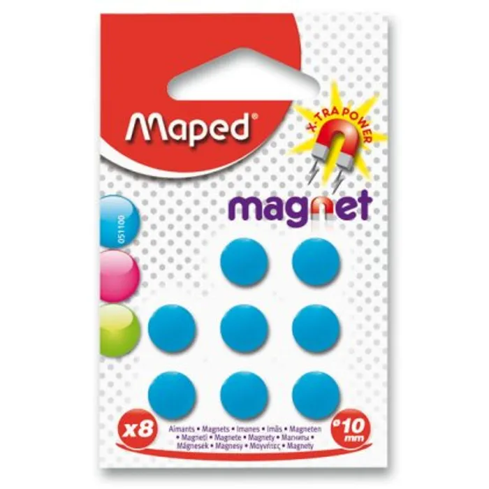 Hlavný obrázok produktu Kulaté magnety Maped - průměr 10 mm - 8 ks, mix barev