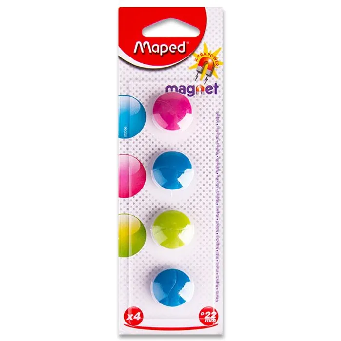 Hlavný obrázok produktu Kulaté magnety Maped - průměr 22 mm - mix barev, 4 ks
