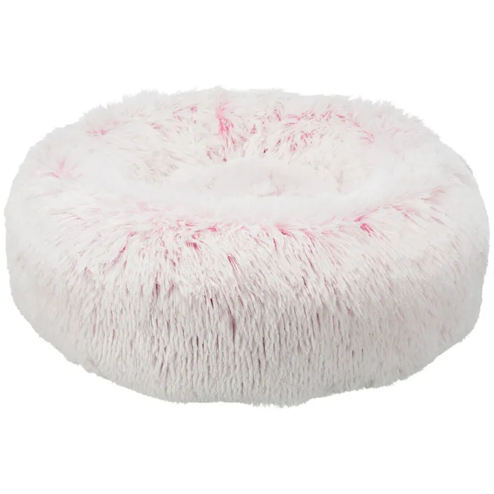 Hlavný obrázok produktu Kulatý pelech HARVEY o 50 cm, hebký potah s dlouhým vlasem, bílá/růžová