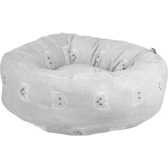Hlavný obrázok produktu Kulatý pelíšek MIMI 50 cm, motiv kočičí hlavy, lila - LIMITOVANÁ NABÍDKA