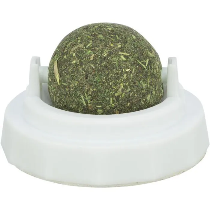 Hlavný obrázok produktu Kulička Catnipu v samolepícím držáku, 5 cm, bílá/zelená