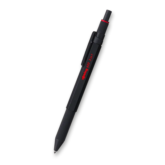 Hlavný obrázok produktu Kuličková tužka Multipen Rotring 600 Black 3 v 1 3 barvy + mechanická tužka 0,5mm