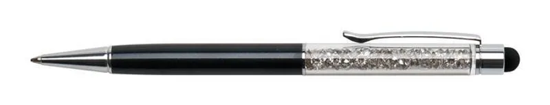 Hlavný obrázok produktu Kuličkové dotykové pero se stříbrnými krystaly "MADE WITH SWAROVSKI ELEMENTS", černá, "MAD