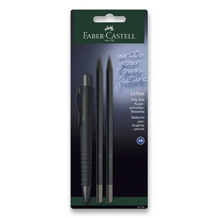 Hlavný obrázok produktu Kuličkové pero Faber-Castell Poly Ball Urban Black sada, 3 ks