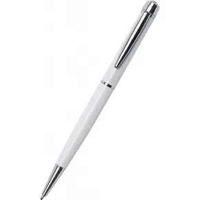 Guľôčkové pero s bielymi kryštálmi Lily Pen-MADE WITH SWAROVSKI ELEMENTS, biela, 13 cm,