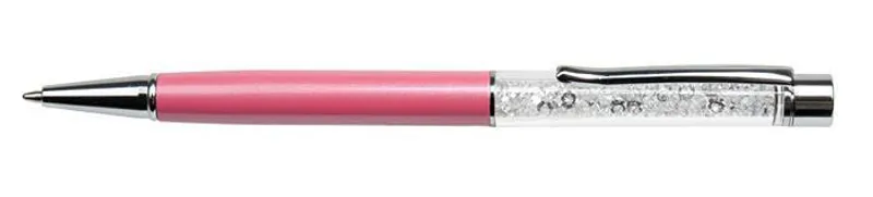 Hlavný obrázok produktu Kuličkové pero s krystalem "MADE WITH SWAROVSKI ELEMENTS", růžová, 14cm