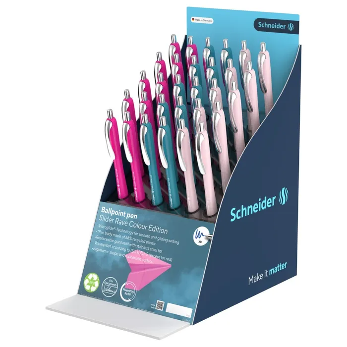 Hlavný obrázok produktu Kuličkové pero Schneider Slider Rave XB Limited - stojánek, 30 ks