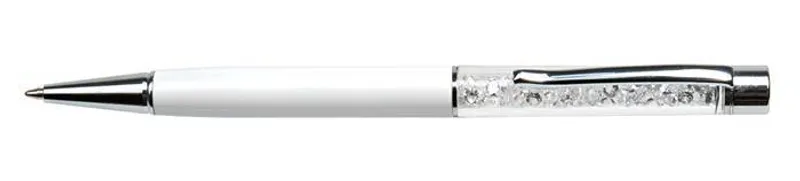 Hlavný obrázok produktu Kuličkové pero, SWAROVSKI® Crystals, bílá, 14 cm