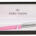 Ďalší obrázok produktu Guľôčkové pero "Tagliato", modrá, rotačné, lakované ružové telo, pochrómovaný klip, ENZO VAR