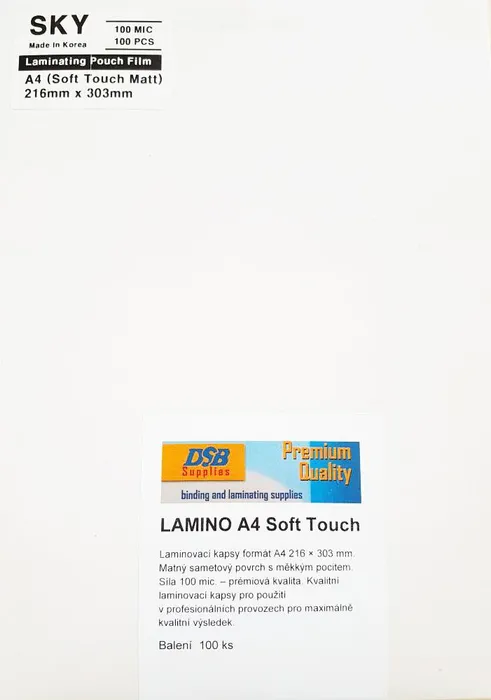 Hlavný obrázok produktu Laminovací fólie A4-100 mic. Matné Soft Touch