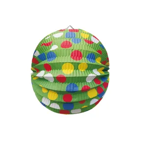 Lampión (PAP) guľa Party zelený priemer 24cm [1 ks]