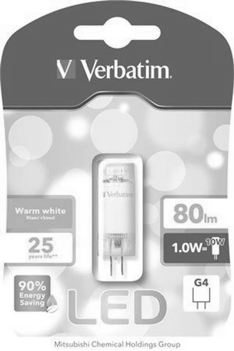 Hlavný obrázok produktu LED žárovka, teplá bílá, blister, G4 patice, 80lm, 1W, 2700K, VERBATIM