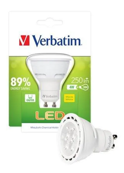 Hlavný obrázok produktu LED žárovka, teplá bílá, PAR16, GU10, 250lm, 4W, 2700K, VERBATIM