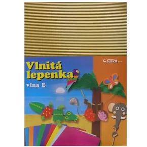 Lepenka E-Welle 260g 34,5 x 24,5 cm rovná-zlatá 10 listov
