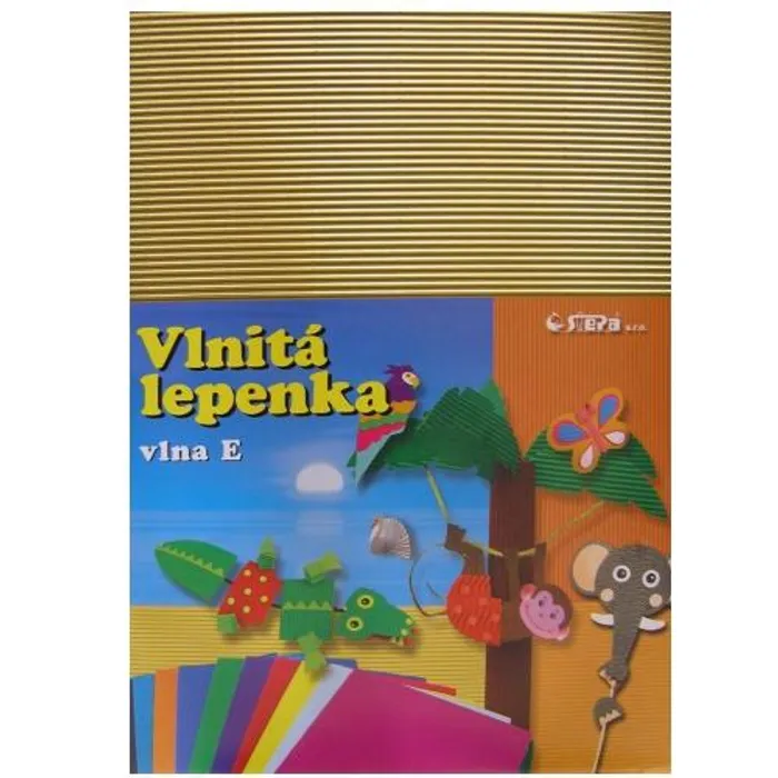Hlavný obrázok produktu Lepenka E-Welle 260g 34,5 x 24,5cm rovná-zlatá 10 listů