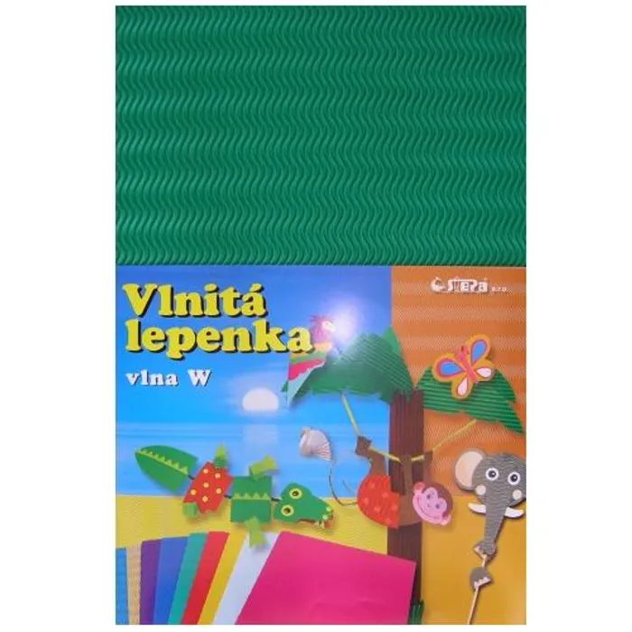 Hlavný obrázok produktu Lepenka W-Welle 260g 34,5 x 24,5cm zvlněná-zelená 10 listů