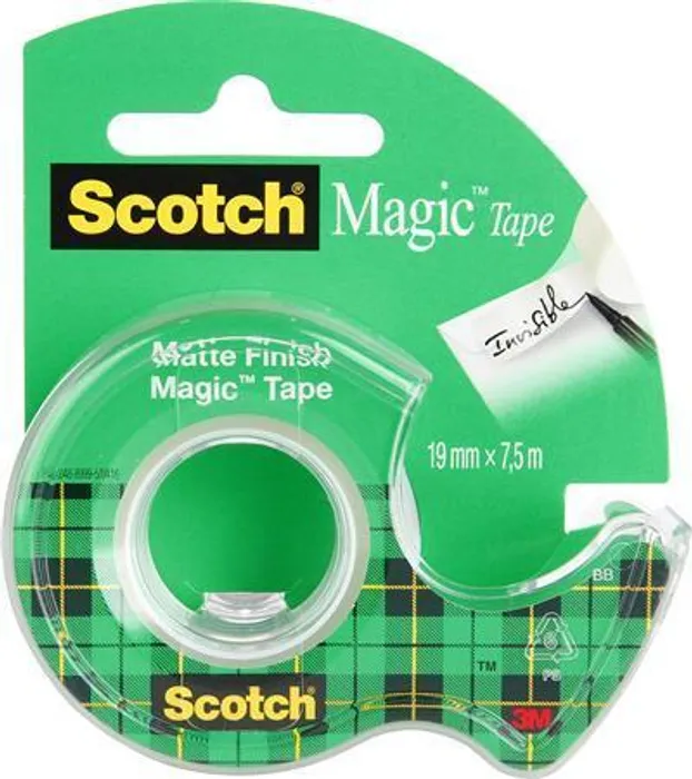 Hlavný obrázok produktu Lepicí páska, s odvíječem, 19mm x 7,5m, 3M/SCOTCH "Magic Tape"