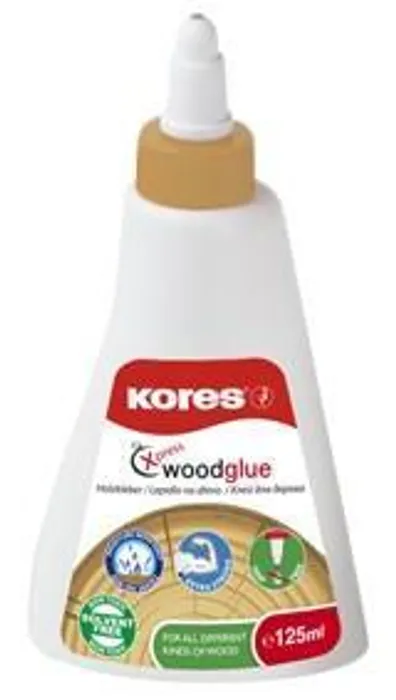 Hlavný obrázok produktu Bílé lepidlo na dřevo Kores Wood Glue 125 ml, rychlouzávěr