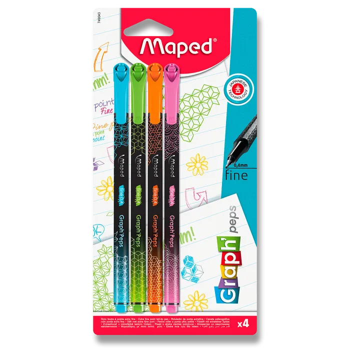 Hlavný obrázok produktu Liner Maped Graph´Peps Deco 4 ks, pastelové barvy