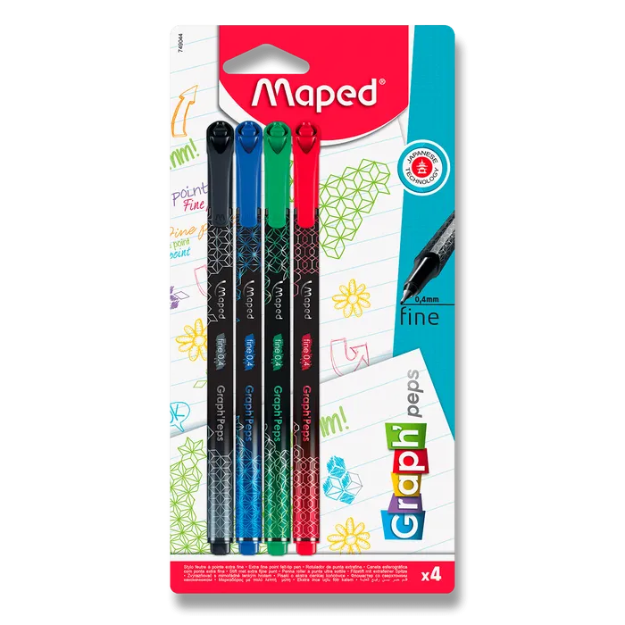 Hlavný obrázok produktu Liner Maped Graph´Peps Deco 4 ks, základní barvy