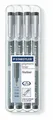 Liner Pigment Liner, sada, čierna, STAEDTLER