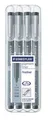 Liner Pigment Liner, sada, čierna, STAEDTLER