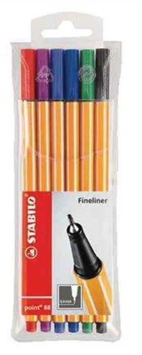 Hlavný obrázok produktu Liner "Point 88", 6 barev, 0,4mm, STABILO